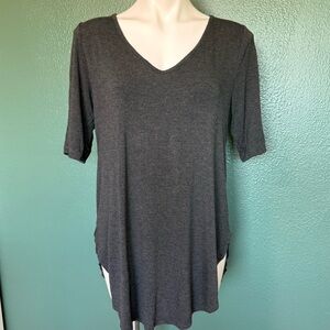 Torrid Size 0 Super Soft Knits Top Grey Short Sleeve Flowy Shirt